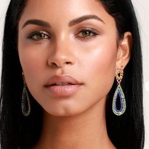 Covered in Colors Rainbow Rhinestone Earrings